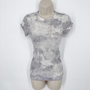 Enza Costa REVOLVE Tie Dye Viscose Silk Blend Crop Top NEW Size XS Gray, White